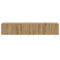 Rangements TV  avec lumières LED 2 pcs Chêne Artisan 80x35x31 cm