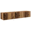 Mobilier TV  avec lumières LED 2 pcs Bois ancien 80x35x31 cm