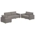 Ensemble de canapés 3 pièces avec coussins en tissu taupe