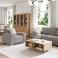 Ensemble de canapés 3 pièces avec coussins en tissu taupe
