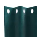 Rideaux Occultants  avec Œillets 2 pcs Velours Vert Foncé