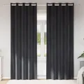 Rideaux occultants  avec œillets 2 pcs Gris foncé Velours