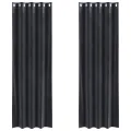 Rideaux occultants  avec œillets 2 pcs Gris foncé Velours