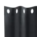 Rideaux occultants  avec œillets 2 pcs Gris foncé Velours