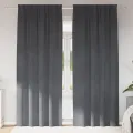 Rideaux occultants  avec bande supérieure 2 pcs en velours gris clair super