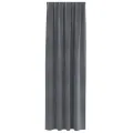 Rideaux occultants  avec bande supérieure 2 pcs en velours gris clair super