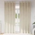 Rideaux occultants  avec œillets 2 pcs en velours crème
