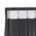 Rideaux occultants  avec bande supérieure 2 pièces en velours gris foncé