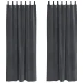 Rideaux opaques  avec boucles de suspension 2 pcs en velours gris clair