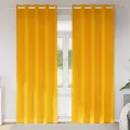 Rideaux occultants  avec œillets 2 pcs Jaune moutarde Velours