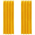 Rideaux occultants  avec œillets 2 pcs Jaune moutarde Velours