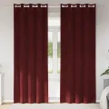 Rideaux opaques  avec œillets 2 pcs Rouge vin Velours