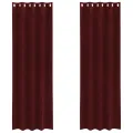 Rideaux opaques  avec œillets 2 pcs Rouge vin Velours