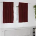 Rideaux opacifants  avec bande de fixation 2 pcs Velours rouge vin