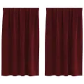 Rideaux opacifants  avec bande de fixation 2 pcs Velours rouge vin