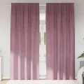 Rideaux occultants  avec bande supérieure 2 pcs en velours rose foncé