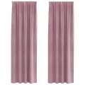 Rideaux occultants  avec bande supérieure 2 pcs en velours rose foncé