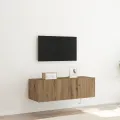Meuble TV  avec lumières LED Chêne Artisan 100x35x31 cm