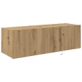 Meuble TV  avec lumières LED Chêne Artisan 100x35x31 cm