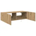 Meuble TV  avec lumières LED Chêne Artisan 100x35x31 cm