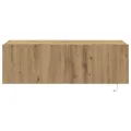Meuble TV  avec lumières LED Chêne Artisan 100x35x31 cm