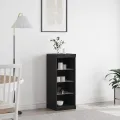 Buffet avec lumières LED Chêne noir 41x37x100 cm