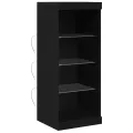Buffet avec lumières LED Chêne noir 41x37x100 cm