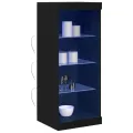 Buffet avec lumières LED Chêne noir 41x37x100 cm