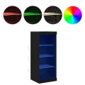 Buffet avec lumières LED Chêne noir 41x37x100 cm
