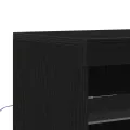 Buffet avec lumières LED Chêne noir 41x37x100 cm