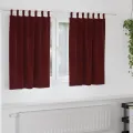 Rideaux occultants  avec boucles de suspension 2 pcs Velours bordeaux