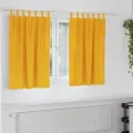 Rideaux occultants  avec boucles de suspension 2 pcs Vert moutarde en velours