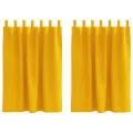 Rideaux occultants  avec boucles de suspension 2 pcs Vert moutarde en velours