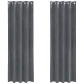 Rideaux occultants  avec œillets 2 pièces en velours gris clair super léger