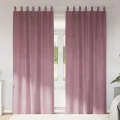 Rideaux opaques  avec boucles de suspension 2 pièces en velours rose foncé