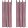 Rideaux opaques  avec boucles de suspension 2 pièces en velours rose foncé