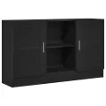 Buffet  Noir Chêne 120x30,5x70 cm en bois composite
