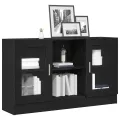 Buffet  Noir Chêne 120x30,5x70 cm en bois composite