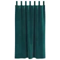 Rideaux occultants  avec boucles de suspension 2 pcs Velours vert foncé