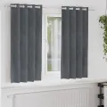 Rideaux occultants  avec œillets 2 pcs Velours gris clair super léger