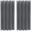 Rideaux occultants  avec œillets 2 pcs Velours gris clair super léger