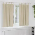 Rideaux occultants  avec boucles de suspension 2 pcs en velours crème