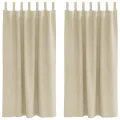 Rideaux occultants  avec boucles de suspension 2 pcs en velours crème