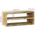 Meuble TV 80x32x36 cm en bois massif de manguier