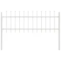 Clôture de jardin  avec sommet pointu blanche 10,2x0,6 m en acier