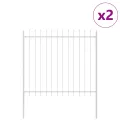 Clôture de jardin  avec pointe de lance blanche 3,4x1,5 m en acier
