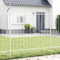 Clôture de jardin  avec une pointe de lance blanche 6,8x1,5 m en acier