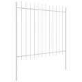 Clôture de jardin  avec une pointe de lance blanche 6,8x1,5 m en acier