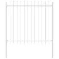 Clôture de jardin  avec une pointe de lance blanche 6,8x1,5 m en acier