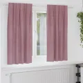 Rideaux occultants  avec bande supérieure 2 pcs Velours rose foncé